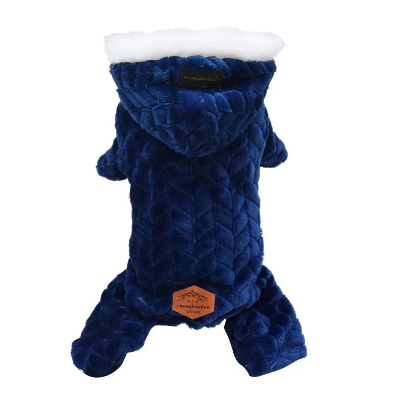Winter Pet Dog Clothes Warm Thicken Soft Dog Coat Jumpsuit Four-legged Jacket For French Bulldog Puppy Chihuahua Outfits