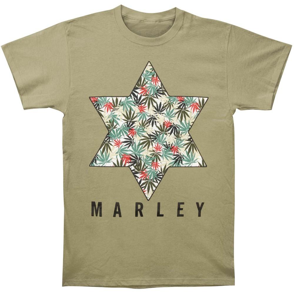 

Men s Bob Marley Leaf Star T-shirt Olive XL