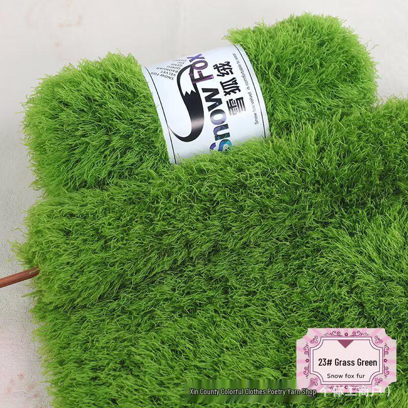 Schneefuchs Flauschiges Garn: Langhaariges Nerz-Korallenfleece zum DIY-Stricken von Babyhüten und Schals