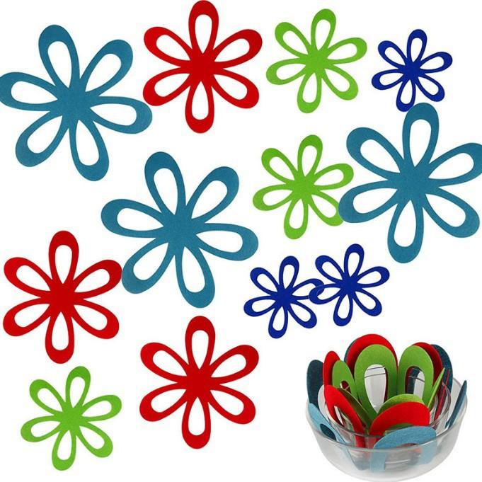 

4 шт. Утолщенный коврик для посуды, прихватка, войлочный термостойкий коврик, креативная подставка в форме цветка, коврик для стола, подставки для кастрюль L