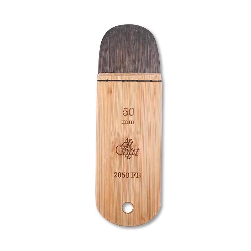 Artsecret Flat Brush with Grey Squirrel Hair Blend & Carbonized Bamboo Handle for Watercolor, Gouache, Oil, & Acrylic Painting