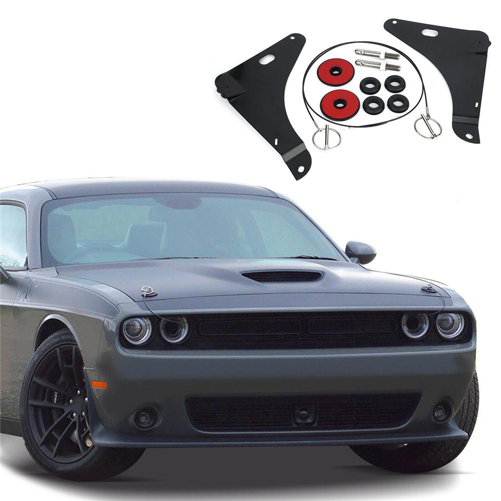 Black Hood Pin Pins Part # 82214260Ac 82214557Ab For Dodge Challenger 2008-2018