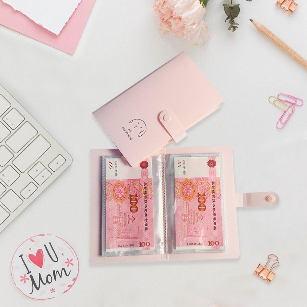 Save Money 100 Envelopes Money Saving Challenge Large Capacity PP Money Collection Book Waterproof Cute Cartoon
