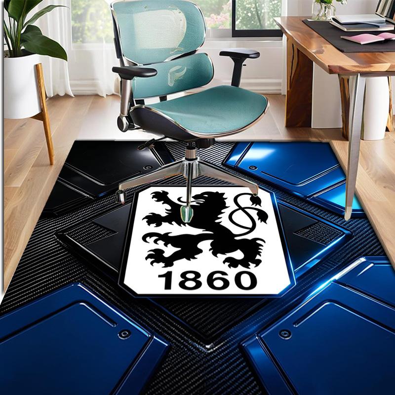 1860 München Fußballverein Muster Teppich, Innen-/Außenmatte, für Picknick, Spielzimmer, Schlafzimmer, Büro, Wohnzimmer, Heimdeko Teppich, Geburtstagsgeschenk