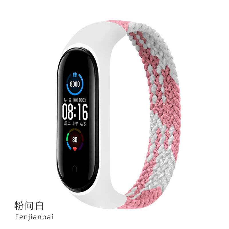 

Браслет для Xiaomi Mi band 6 7 Ремінець Нейлоновий Плетений сольний петльовий pulseira браслет Miband5 Ремінець на зап ястя Mi band 5 4 3 6 correa For Mi band 7&L (170mm-180mm)