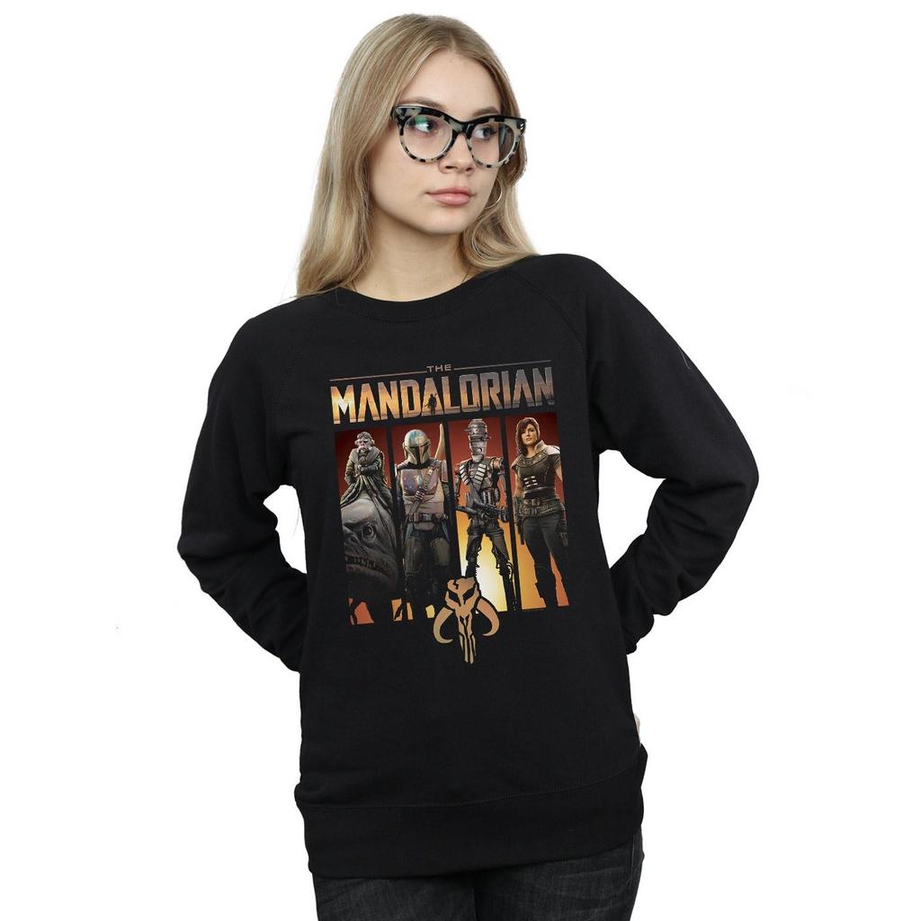 STAR WARS Womens/Ladies The Mandalorian Character Lineup Sweatshirt