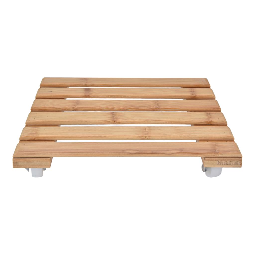 Pflanzenroller Untersetzer Quadratisch mit 360 Grad Abnehmbarem Lenkrad für Blumentopf 25x25cm S