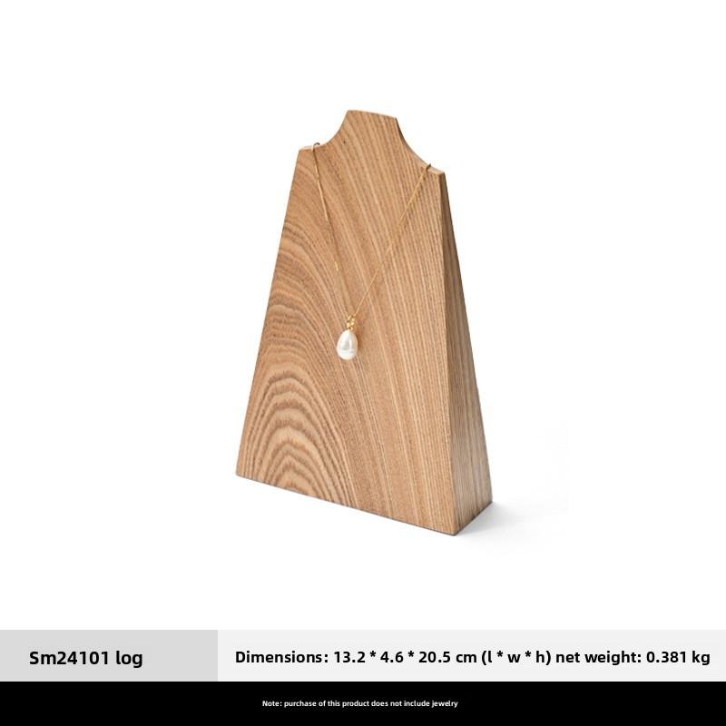 

Solid Wood Necklace Display Bust Mannequin Neck Jewelry Stand for Window Counter Showcase