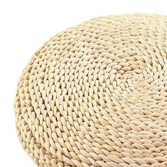 Handcrafted Straw Sitting Cushion Handwoven Padded Round Seat Cushion Cushion Rustic Japanese Style for Tatami Meditation