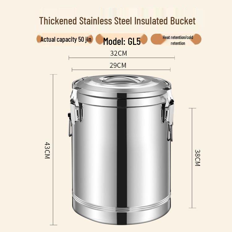 Three-Layer Stainless Steel Insulated Lunch & Tea Bucket with Faucet