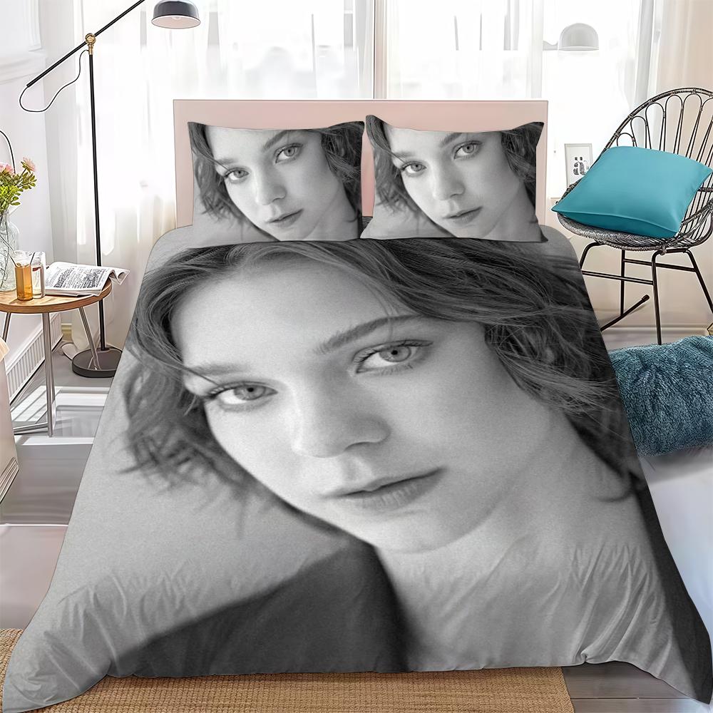 Emma M-Myers American Actress Duvet Cover Set Home Style Bedding Soft Laundry Cotton Bed 3 Piece Set Student Dormitory Gift