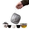 Cute panda small gift for customers, portable travel tea set, express cup business souvenir