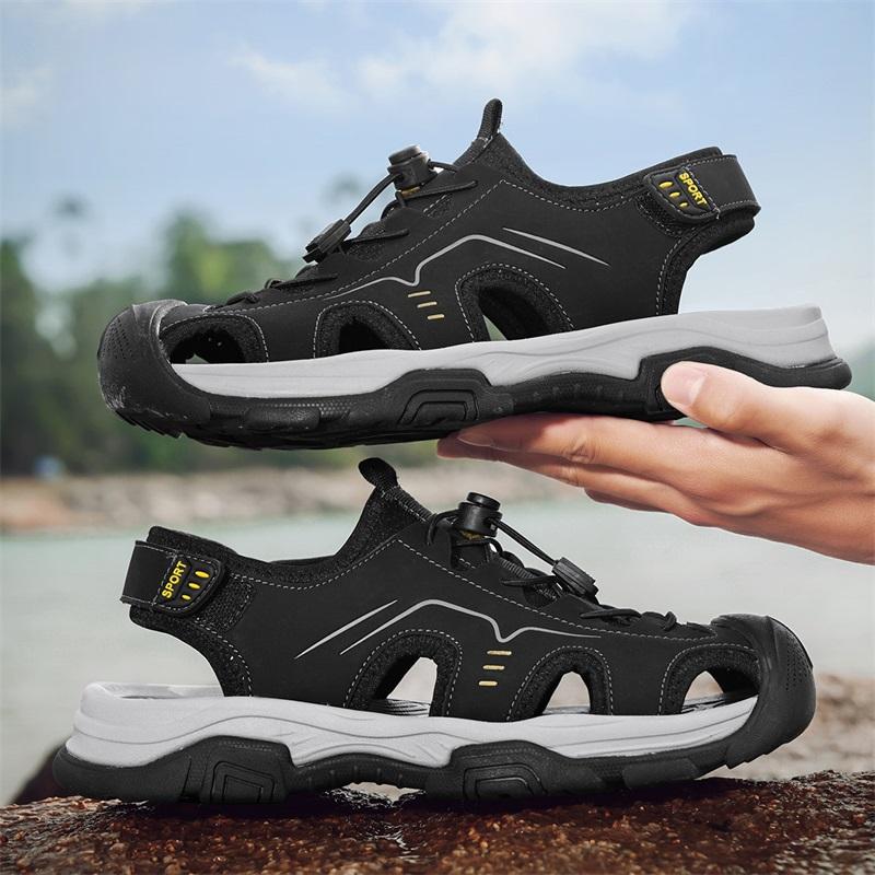 Retro Style Comfortable Mens Sandals Summer Walking Shoes Hot Sale Male Wading Aqua Shoes Outdoor Beach Flats Roma Mesh Sneakers