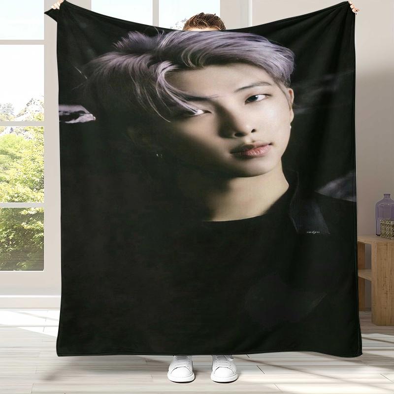 Coperta di Flanella Jimin Kpop B-BTS Star, Coperta Morbida Calda in Peluche per Casa Camera da Letto Letto Divano Copertura Ufficio Campeggio picnic regalo