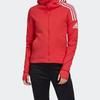 Adidas Three-Stripe Letter Print Hooded Jacket With Thumb Holes Women Jackets Red FL1958