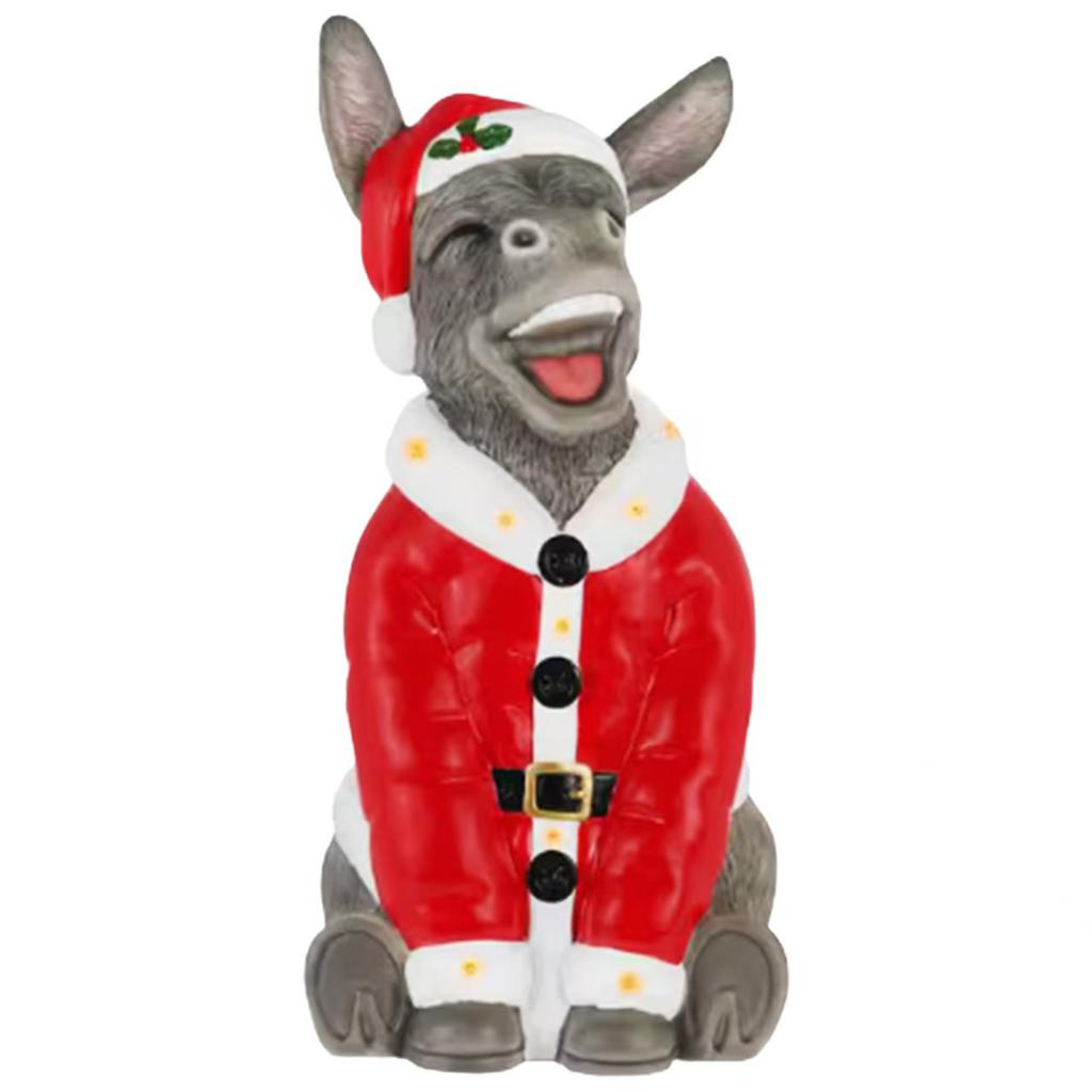 Christmas French Bulldog Resin Statue Outdoor Decoration Dog Statue Dog Figurine for Yard & Porch Decor