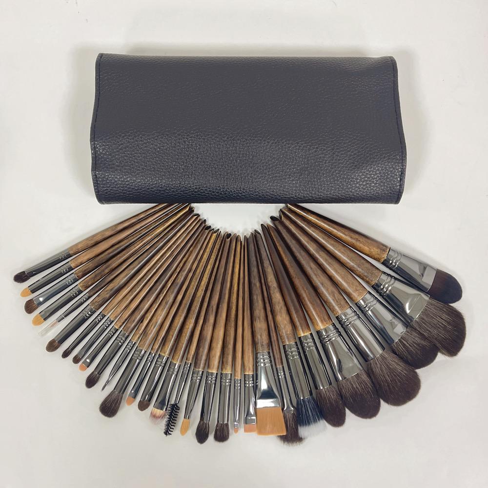 Private Label Natural Goat Hair Makeup Brush Set Professional 14/24/26/28pcs Wood Handle Cosmetic Make Up Brushes Kit