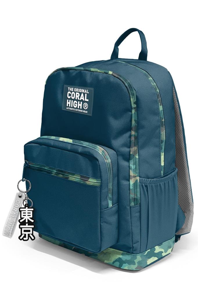 coral high Nefti Camouflage Patterned School Backpack 23631