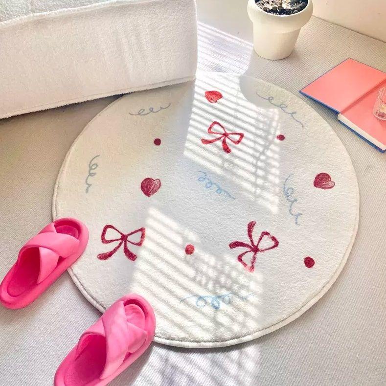 Round Carpet Cartoon Cute Carpet Living Room Sofa Round Floor Mat Clothing and Hat Room Dressing Table Mat