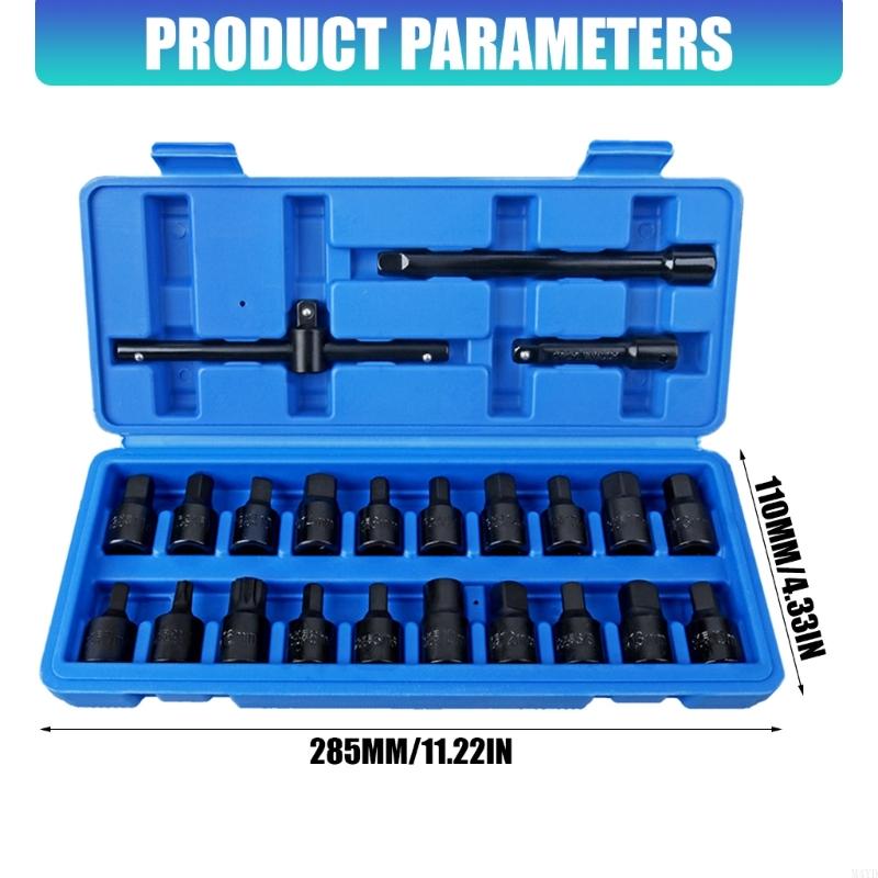 Multiple Point Oil Drain Plug Socket Set With Extension Bar And Handle For Car Truck Maintenance DIY & Professional Use M4YD