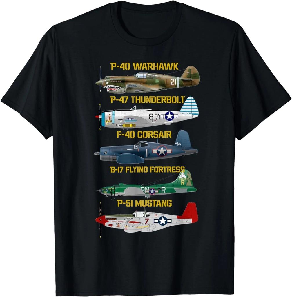 Samoloty II Wojny Światowej Warbirds Samoloty Wojenne Militarny Prezent Koszulka Unisex