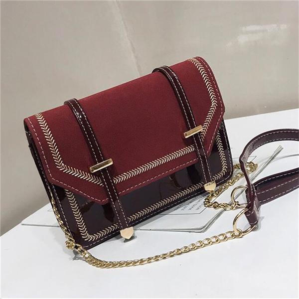 SCIONE Vintage Schultertasche mit Klappe für Damen, hochwertiges PU-Leder, Kette, Messenger-Umhängetaschen