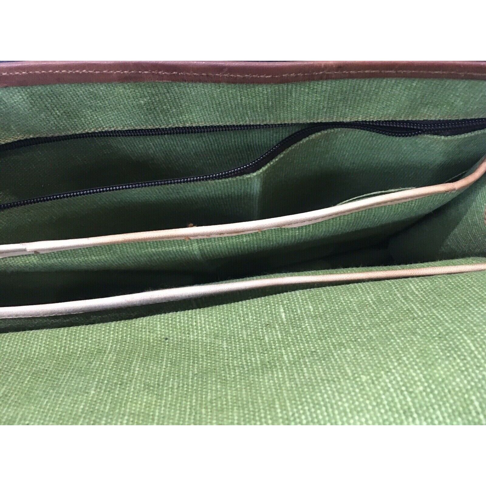 Мужская настоящая винтажная дорожная коричневая новая сумка из козьей кожи 11 x 15 x 5 — фото 3