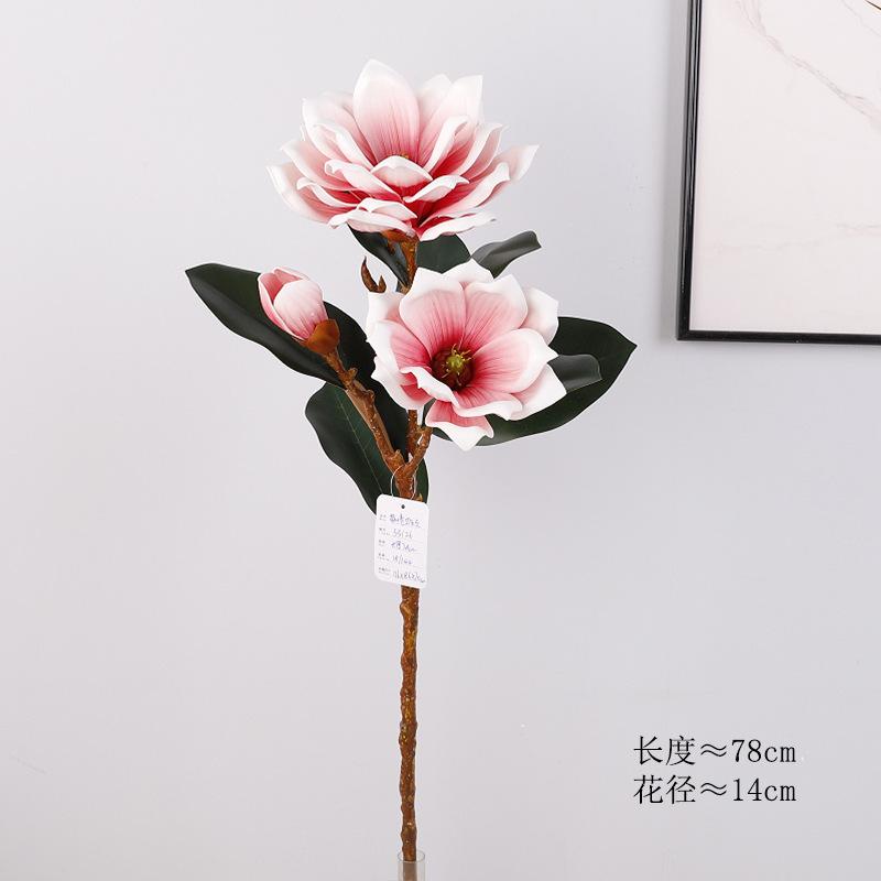 3D-Gefühl Baumwoll-Magnolienblüte Heimfotografie Dekoration Blume Weiches Hochzeitsornament Kunstblume