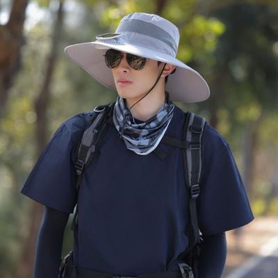 New Wide Brim Solar Fan Hat Upf50+ Breathable Sunshade Cap Summer 3-Speed Bucket Hat Beach