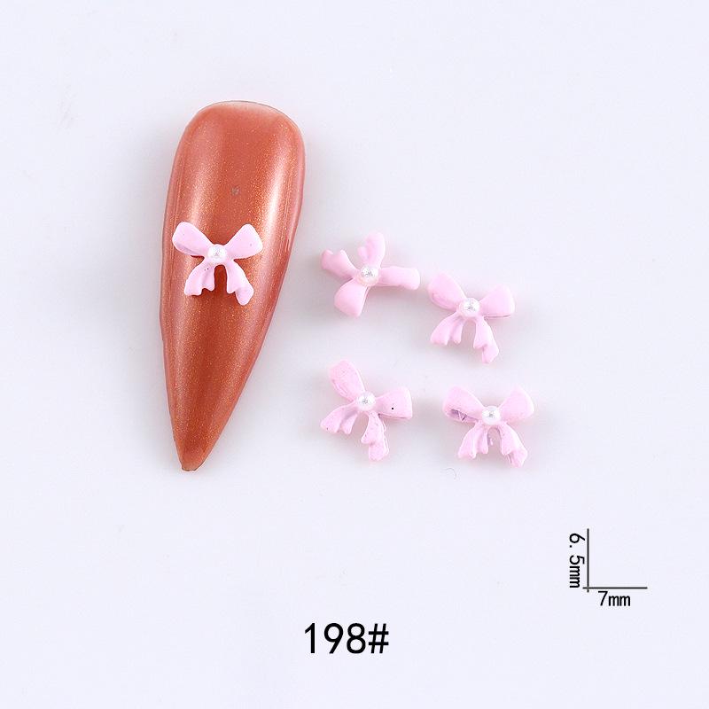 New Cute Bow Heart Nail Art: Frosted Matte Blue & Pink