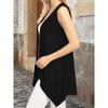 Women Elegant Solid Color Lightweight Sleeveless Open Front Long Duster Vest