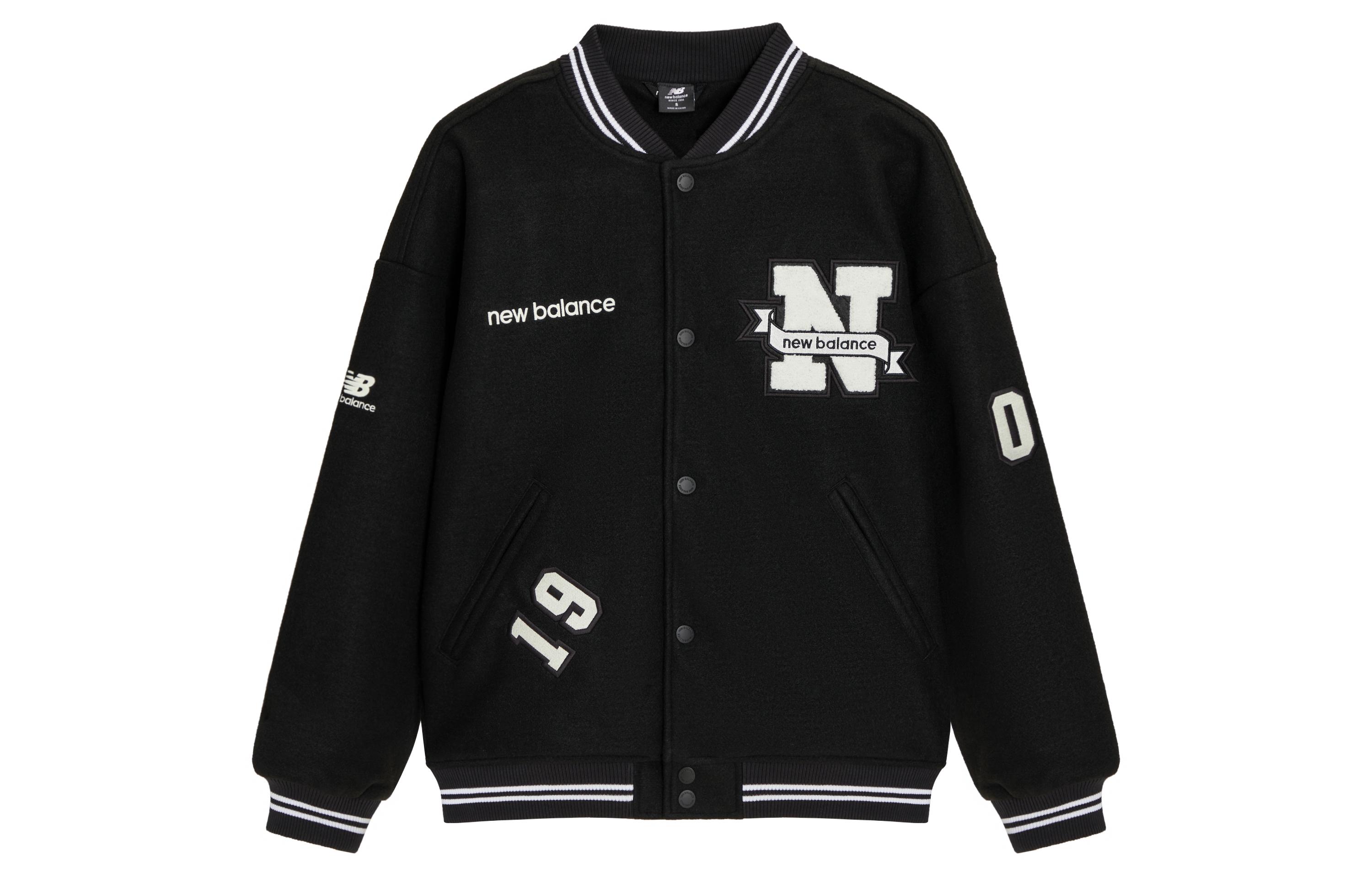 Бейсбольная куртка New Balance Весна Осень Унисекс Черный AMJ31301-BK XXL