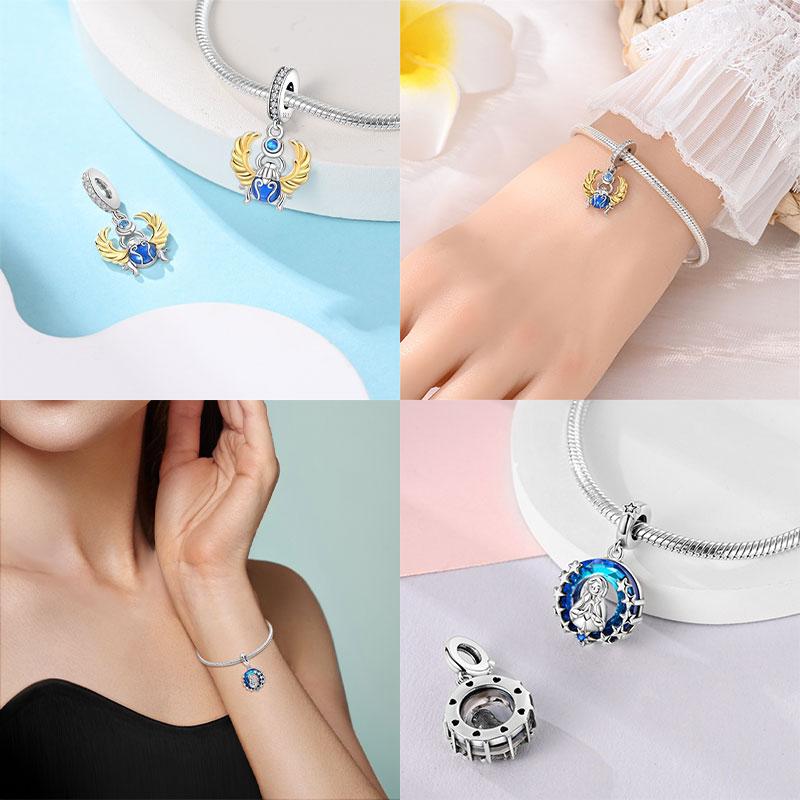 925 Silver Desert Pyramid Camel Elephant Charm Bead Fit Bracelet Charm for Women DIY Jewelry Making