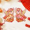 1 Pair Flocking Paper 2026 Zodiac Horse Stickers Chinese Style Spring Festival Couplets  Celebration