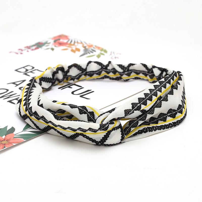 Women Girls Summer Bohemian Hair Bands Print Headbands Retro Cross Turban Bandage Bandanas HairBands Hair Accessories Headwrap