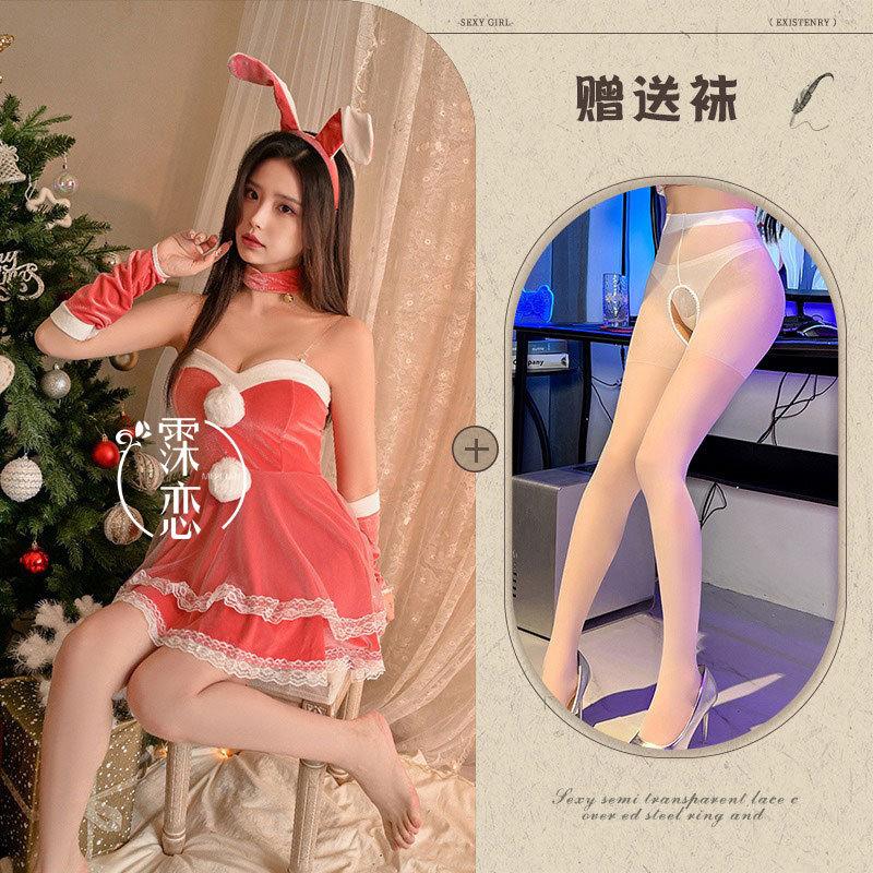 Sexy lingerie christmas dress velvet tube top dress girly sexy bunny uniform suit