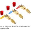 3PCS Air Conditioning Refrigerant Shut Valves 1/4" SAE Male to Female Fitting for R410A R134A R12 R22 R502 Charging Hose
