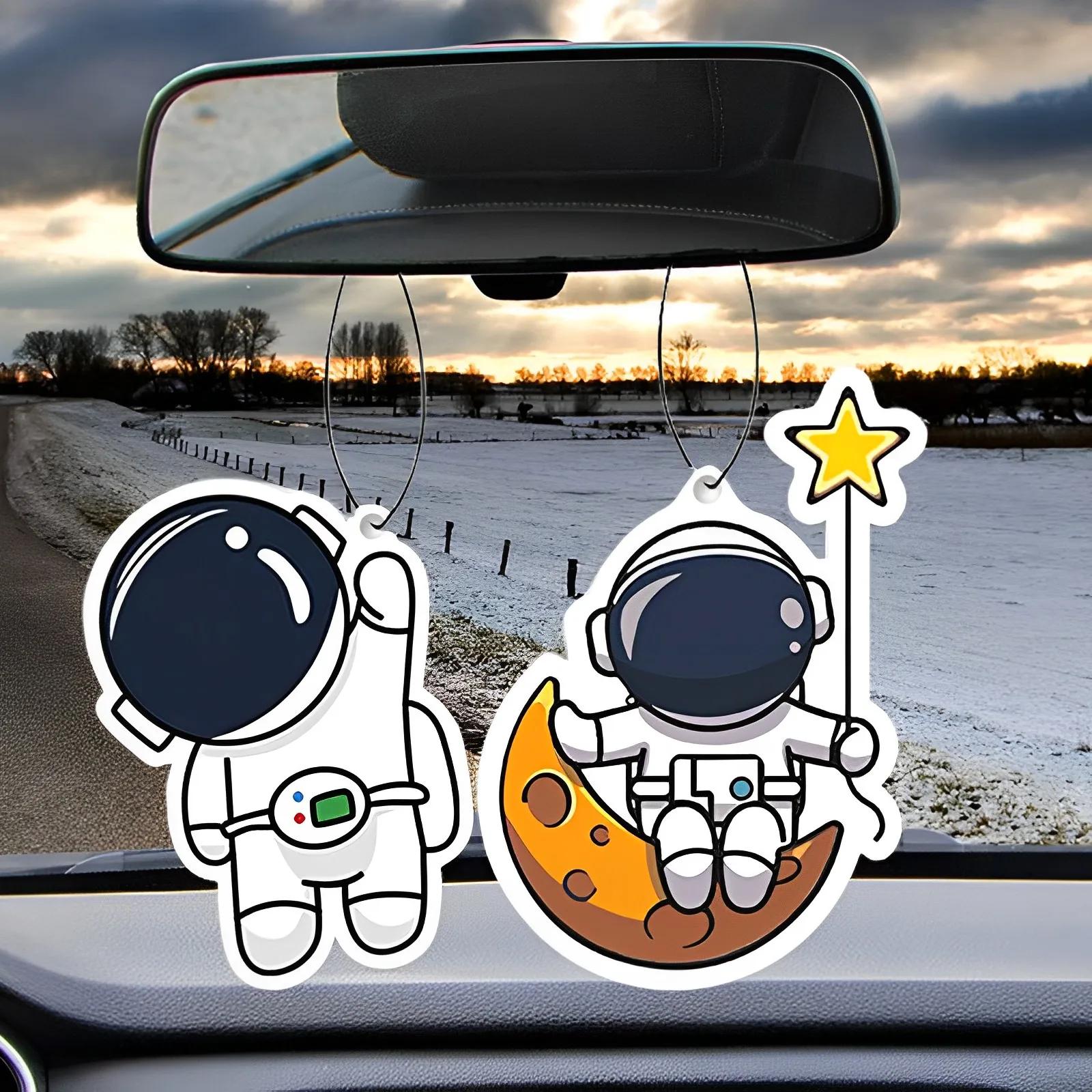 

Car Fragrance Hanging Piece Cute Astronaut Car Rearview Mirror Hanging Perfume Piece Auto Interior Decoration Car Accessories