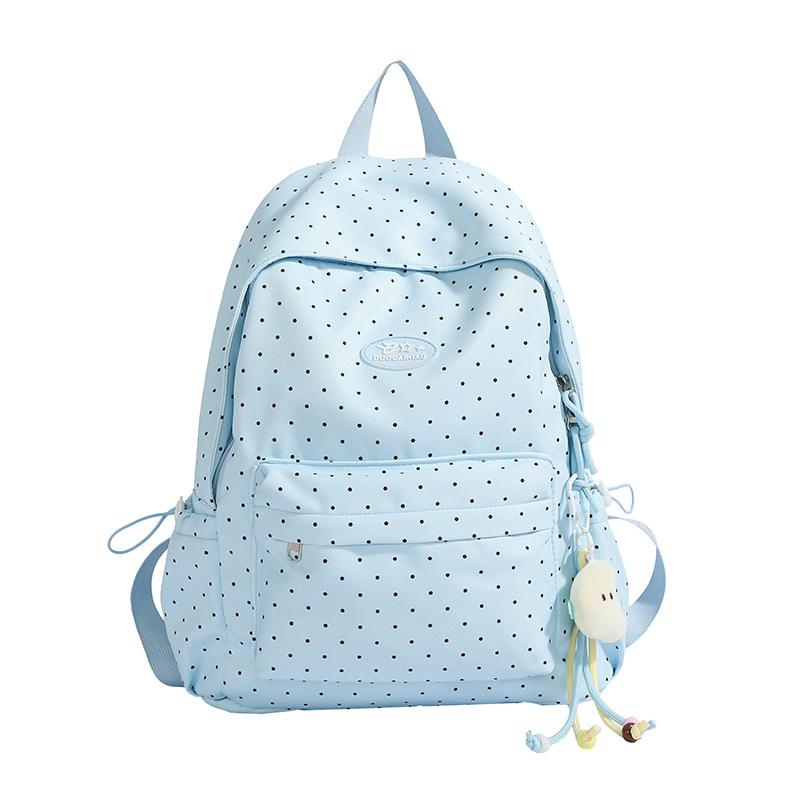 Schoolbag fashion Korean version niche polka dot simple primary school students lightweight versatile ins wind outdoor leisure large capacity backpack