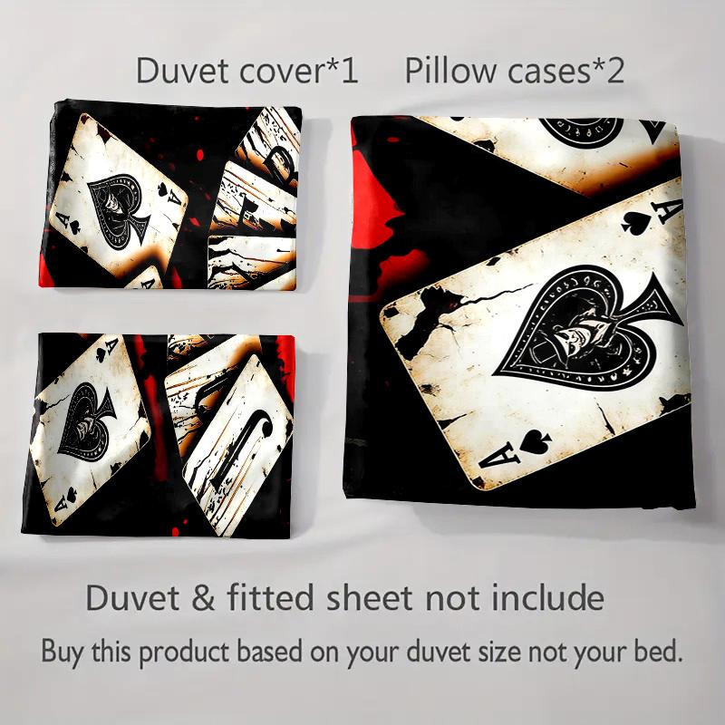 Cards, spades, abstract. Bedding Duvet cover sets Duvet covers Pillowcases gifts (1 * Duvet Cover 2 * Pillowcases, without duvet insert)