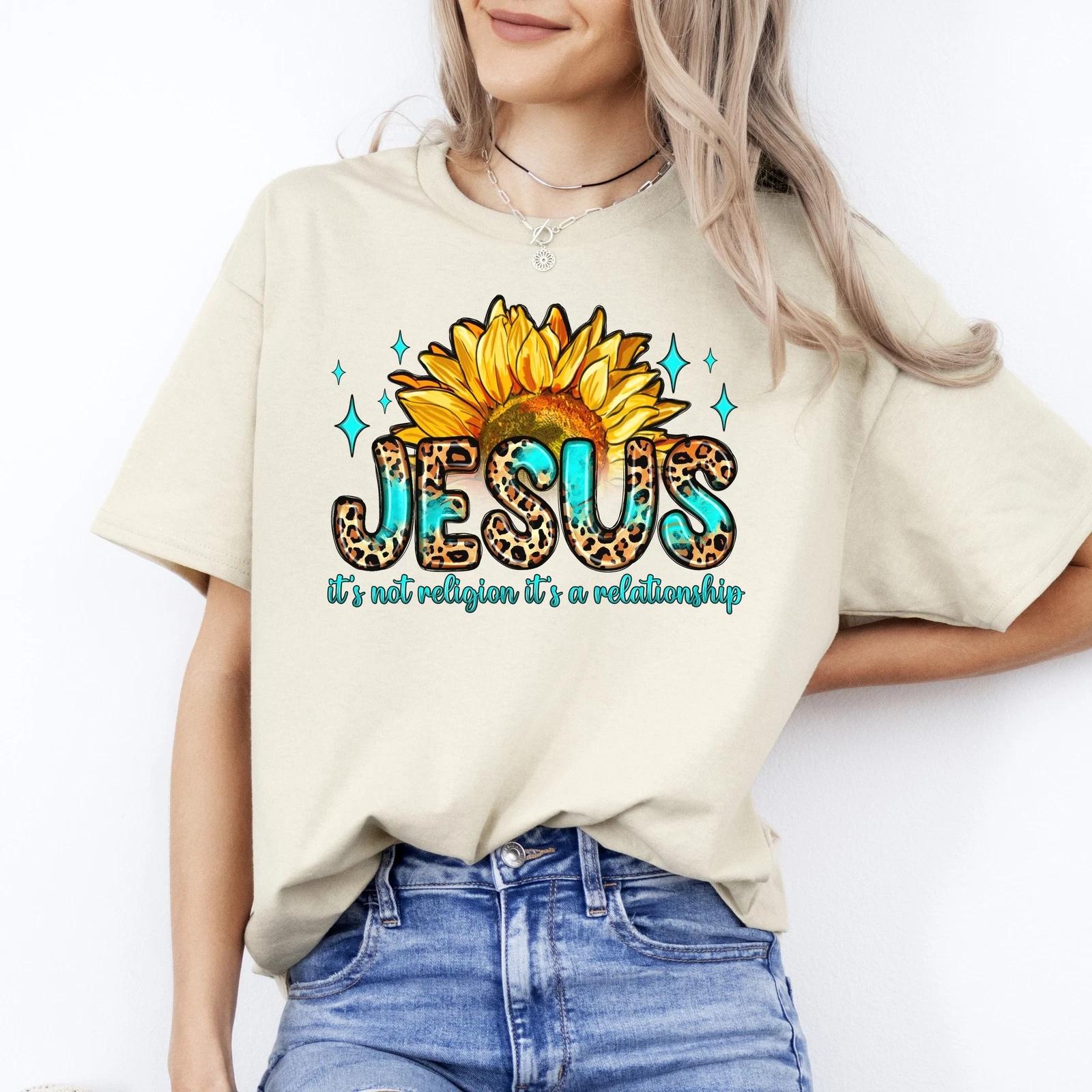 Jesus it s not religion it s a relationship T-Shirt gift Christian faith Unisex S