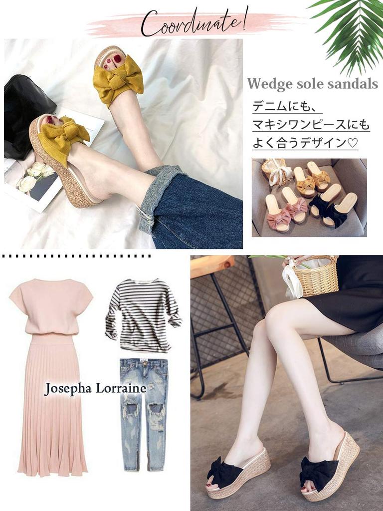 Platform Wedge Large Easy to Not Genuine M [Joseph Lorraine] Sandals, Heels, Shoes, Women's, Mules, Pumps, Shoes, Beach, Cute, Indoor, Slippers,