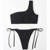 Bikini Sexy Women's Swimwear One Shoulder Bikini Sets Mesh Brazilian Bikini Thong Swimwear Beachwear