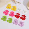 European and American Candy-colored Stud Earrings, Spray-painted Big Flower Earrings, Fashionable and Exaggerated Pearl-studded Big Flower Earrings