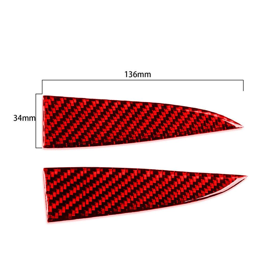 2X Red Carbon Fiber Interior Door Speaker Cover Trim Sticker For Tesla Model 3/Y