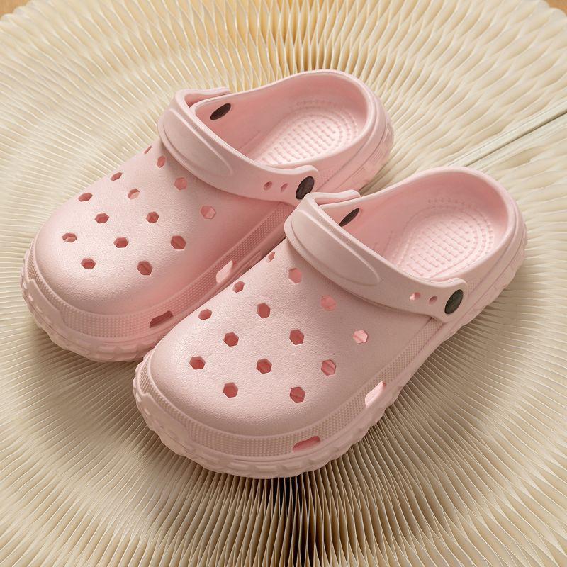 Women's Pink Eva Closed-Toe Non-Slip Beach Sandals - Odor-Free Summer Outdoor Slippers