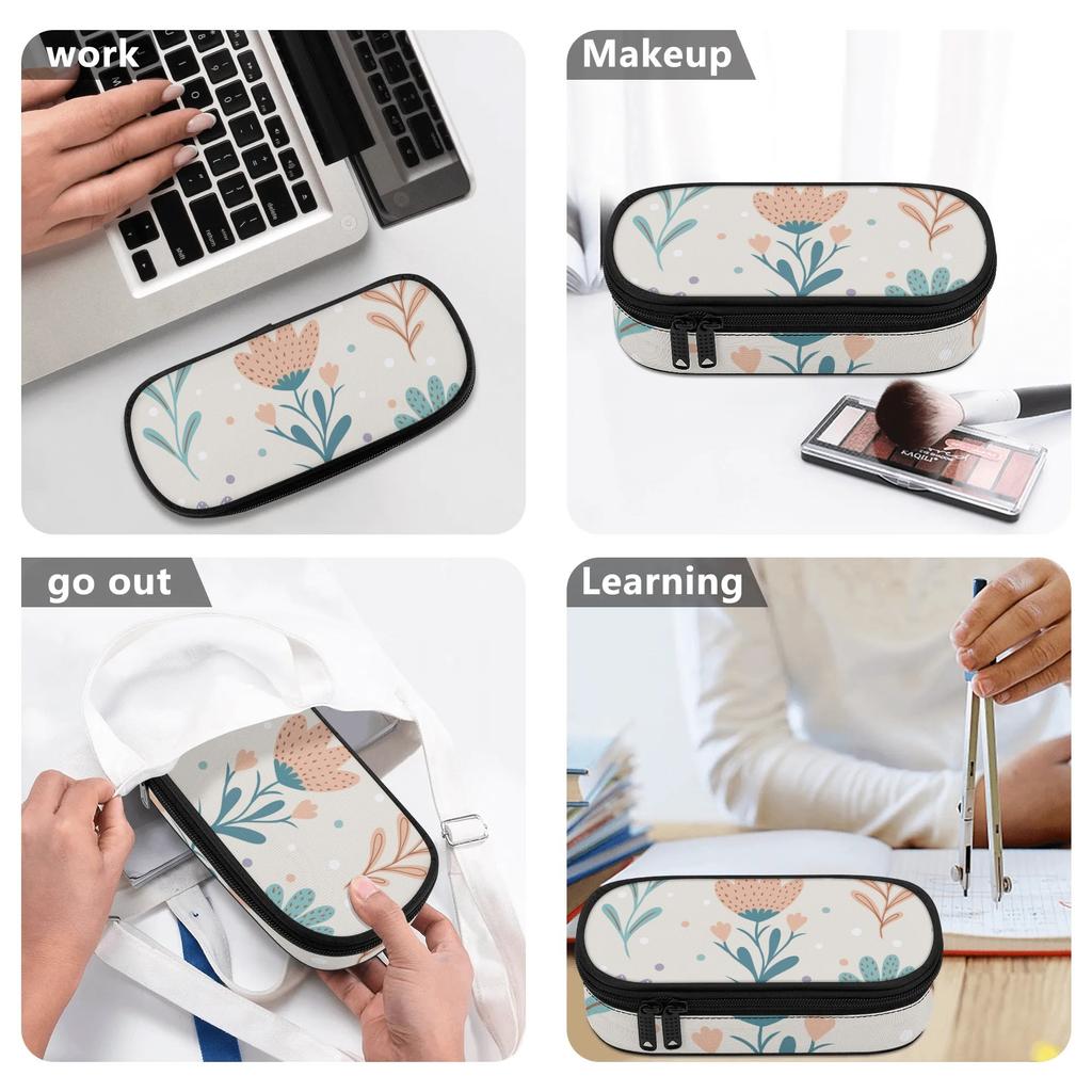 Pen Case Smooth Zipper High Capacity 300D Polyester with Pen Slot Board Mesh Pocket and Large Storage Section for Boys Girls