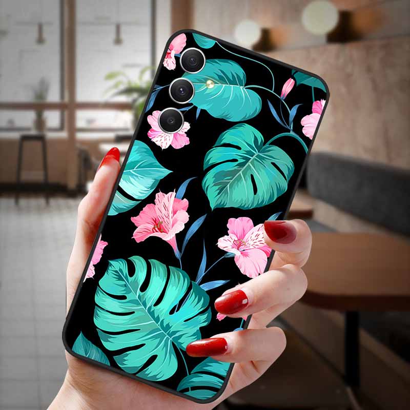 For Samsung Galaxy A55 5G Case 3D Emboss Floral Relief Silicon TPU Soft Phone Cover for Galaxy A15 A25 5G Bumper Funda A 55 A35