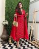 Bollywood Red Kurti Women Cotton Rayon Top Tunic Kurta Pant Dupatta Set Dress