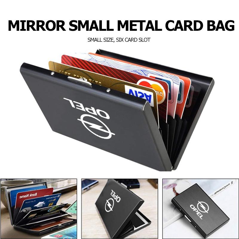 Card Holder Slim Metal RFID Blocking Protector Credit Card Wallet For Opel Corsa Mokka Astra Cascada Adam Insignia Meriva Vectra
